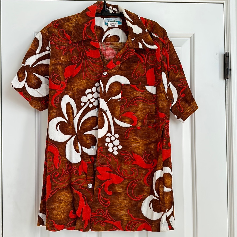 Penney’s Hawaii Vintage Classic Bark Cloth Shirt Sz M